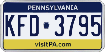 PA license plate KFD3795