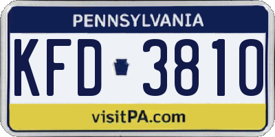PA license plate KFD3810