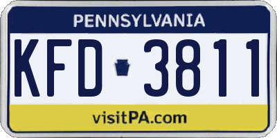 PA license plate KFD3811