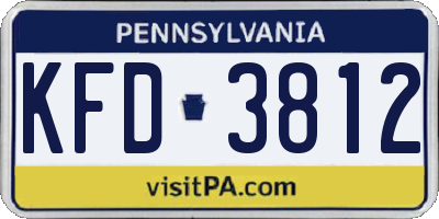 PA license plate KFD3812