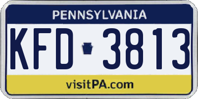 PA license plate KFD3813