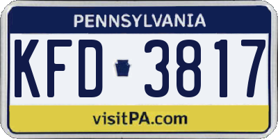 PA license plate KFD3817
