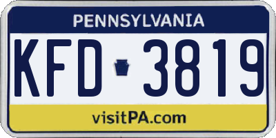 PA license plate KFD3819