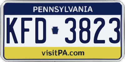 PA license plate KFD3823