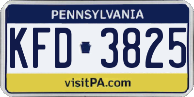 PA license plate KFD3825