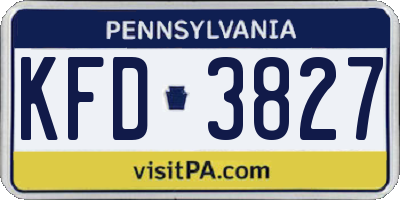 PA license plate KFD3827
