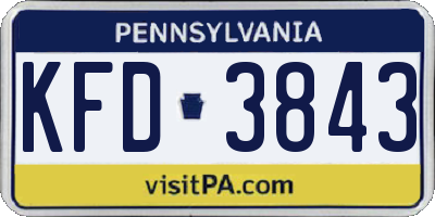 PA license plate KFD3843