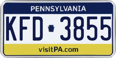 PA license plate KFD3855