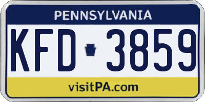 PA license plate KFD3859