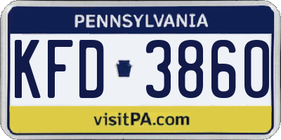 PA license plate KFD3860