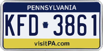 PA license plate KFD3861