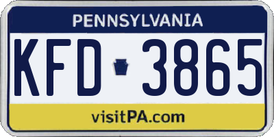 PA license plate KFD3865