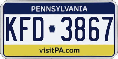 PA license plate KFD3867