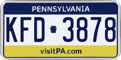 PA license plate KFD3878