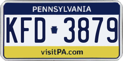 PA license plate KFD3879