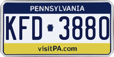 PA license plate KFD3880