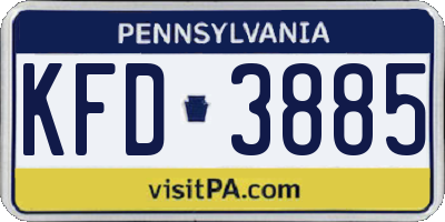 PA license plate KFD3885
