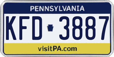 PA license plate KFD3887
