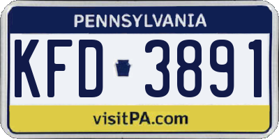 PA license plate KFD3891