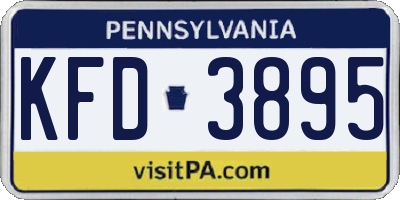 PA license plate KFD3895