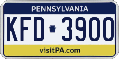 PA license plate KFD3900