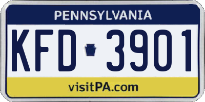 PA license plate KFD3901