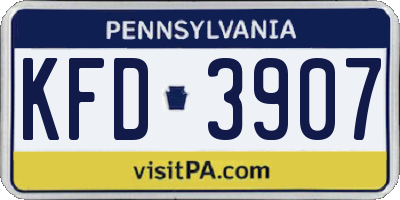 PA license plate KFD3907