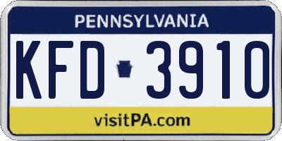 PA license plate KFD3910