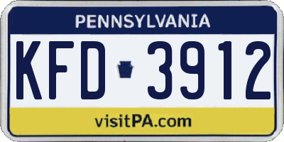PA license plate KFD3912