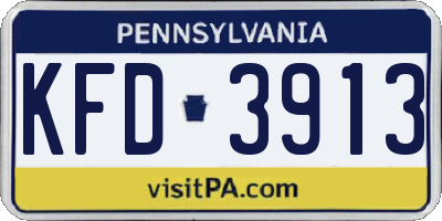 PA license plate KFD3913