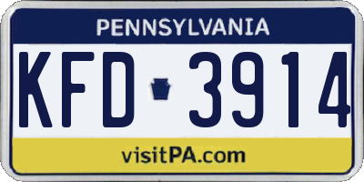 PA license plate KFD3914