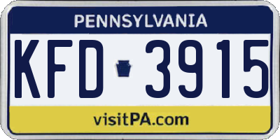 PA license plate KFD3915