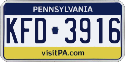 PA license plate KFD3916