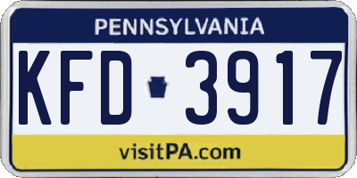 PA license plate KFD3917