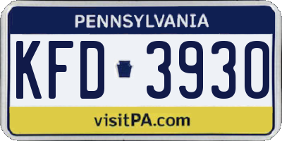 PA license plate KFD3930