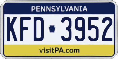PA license plate KFD3952