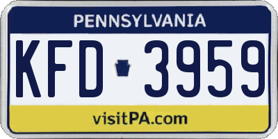 PA license plate KFD3959