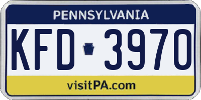 PA license plate KFD3970