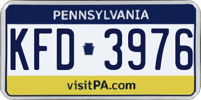 PA license plate KFD3976