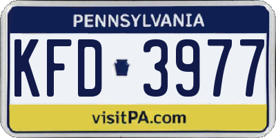 PA license plate KFD3977