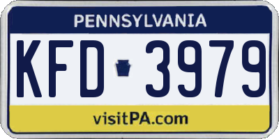 PA license plate KFD3979