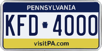 PA license plate KFD4000
