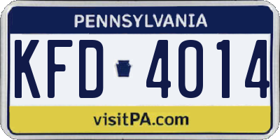 PA license plate KFD4014