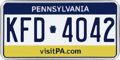 PA license plate KFD4042
