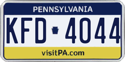PA license plate KFD4044