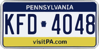 PA license plate KFD4048