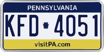 PA license plate KFD4051