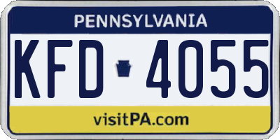 PA license plate KFD4055