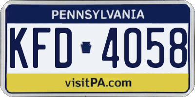 PA license plate KFD4058