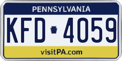 PA license plate KFD4059